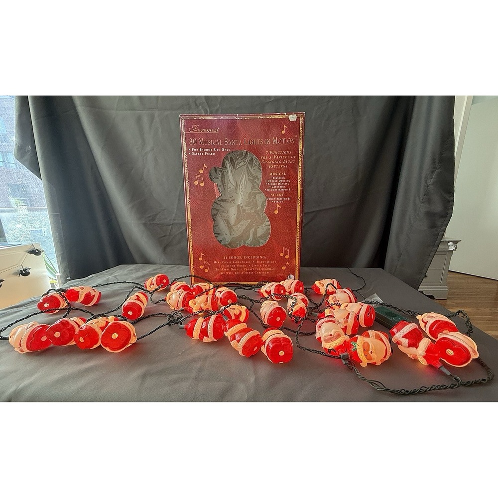 VTG Foremost 30 Musical Santa Lights in Motion 21 Songs 7 Functions Christmas - Picture 3 of 10